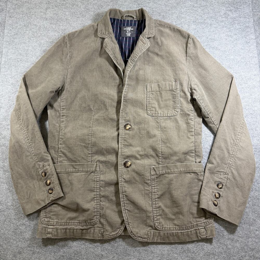 LOGG By H&M Corduroy Blazer Mens L Khaki Tan Two Button Cotton Tailored